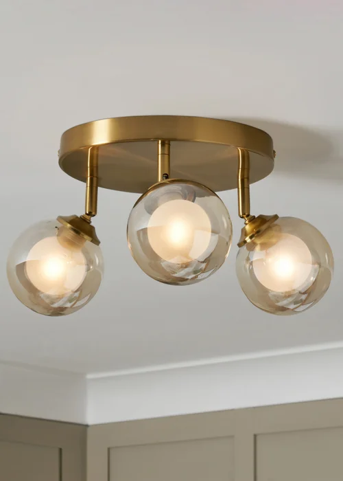 BHS Satin Brass Vanity 3 Light Spotlight - One Size Image 2