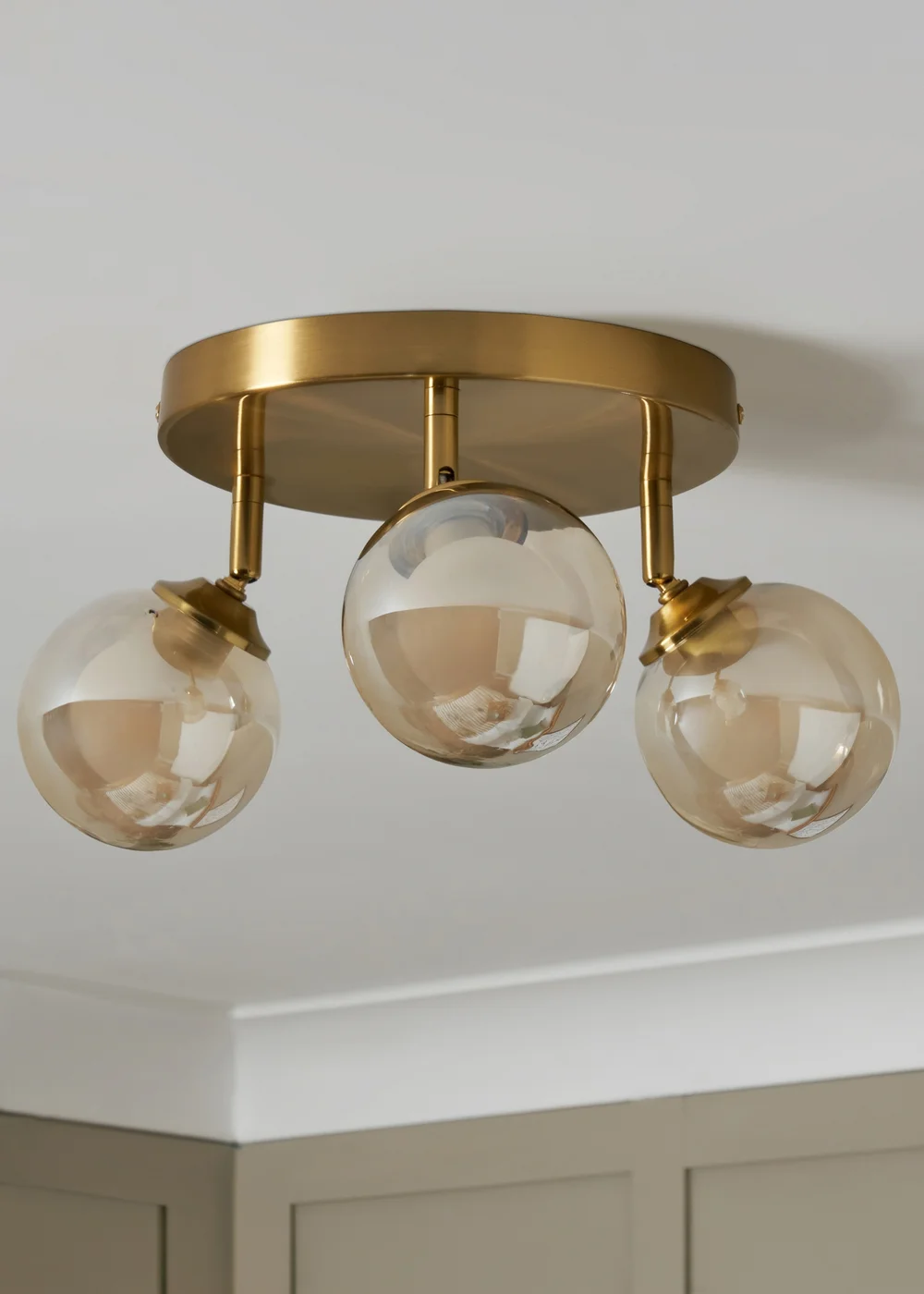 BHS Satin Brass Vanity 3 Light Spotlight - One Size Image 1