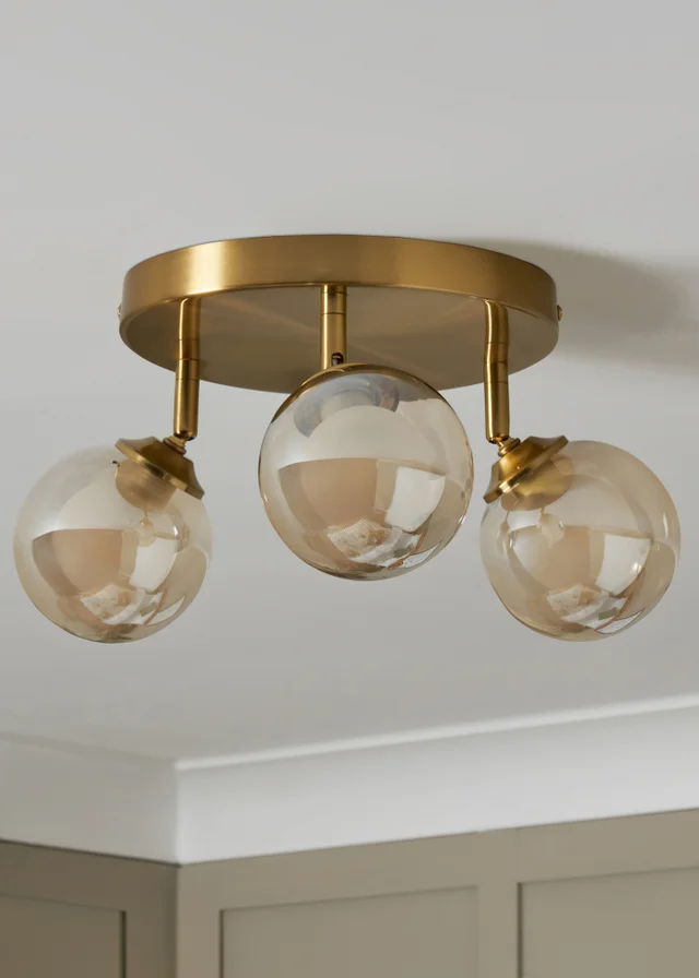 BHS Satin Brass Vanity 3 Light Spotlight
