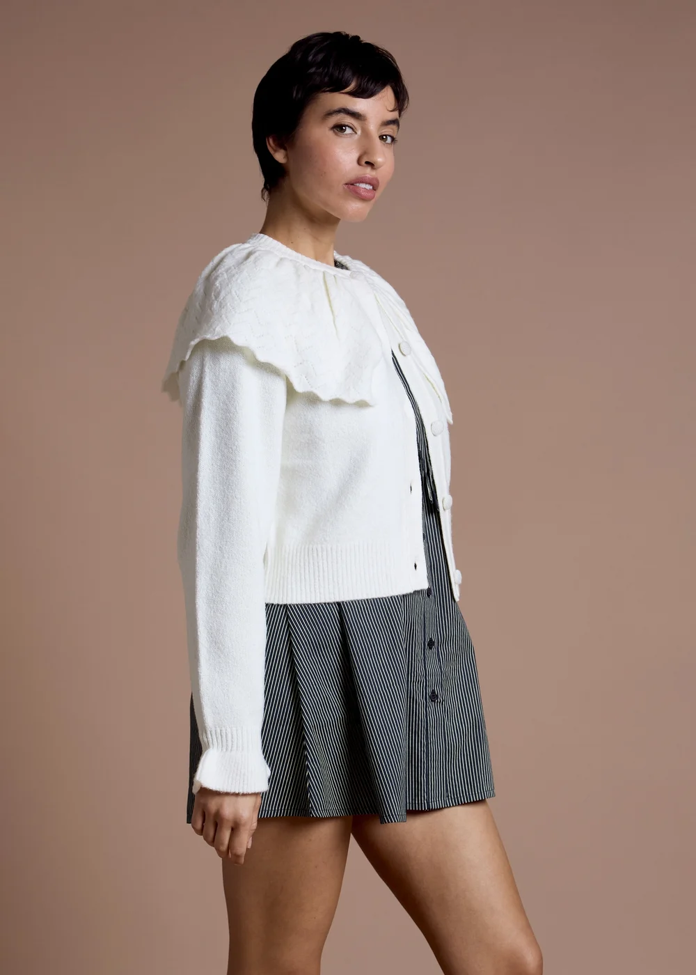 Neon Rose Cream Cape Cardigan - XS Image 5