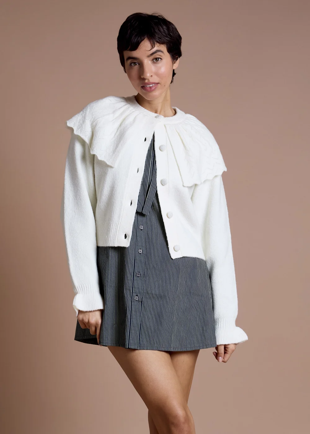 Neon Rose Cream Cape Cardigan - XS Image 1