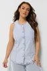 Yours Curve Blue Denim Longline Waistcoat - 20 Image 1