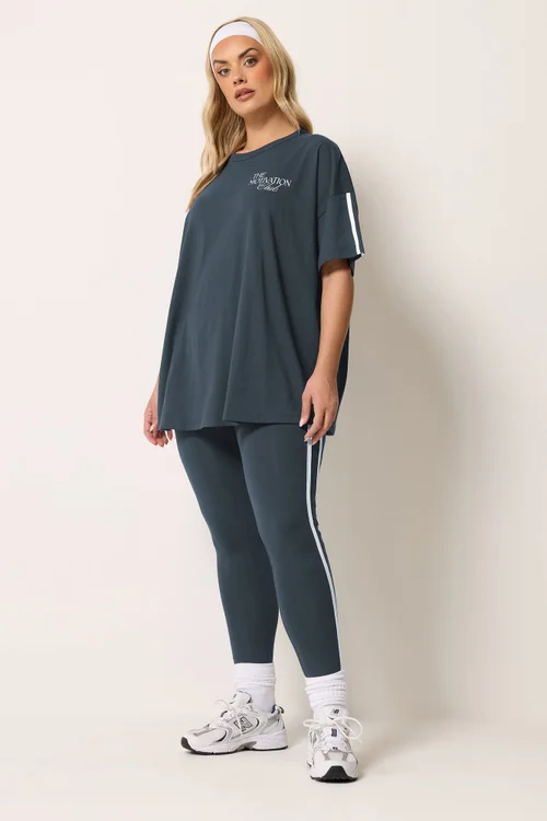 Yours Active Curve Navy Blue 'The Motivation Club' T-Shirt - 18 Image 3