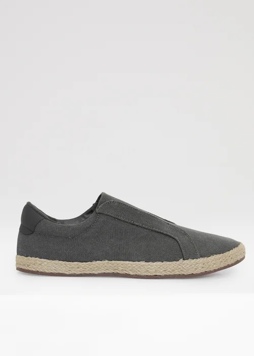 Threadbare Grey Cotton Canvas Slip On Espadrilles - 9 Image 1