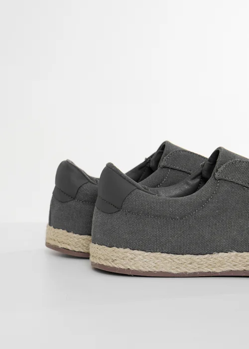 Threadbare Grey Cotton Canvas Slip On Espadrilles - 9 Image 2