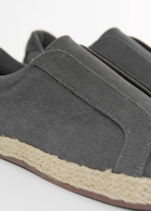 Threadbare Grey Cotton Canvas Slip On Espadrilles - 9 Image 4