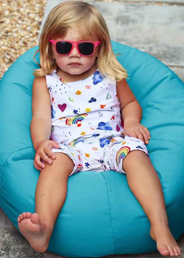 rucomfy Indoor/Outdoor Small Kids Turquoise Beanbag
