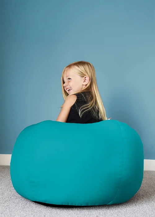 rucomfy Indoor/Outdoor Small Kids Turquoise Beanbag - One Size Image 2