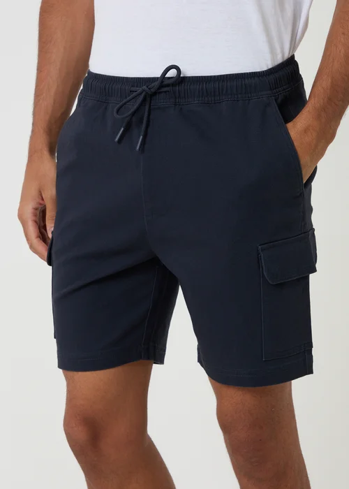 Threadbare Navy Shorter Length Stretch Cargo Shorts - 2XL Image 4