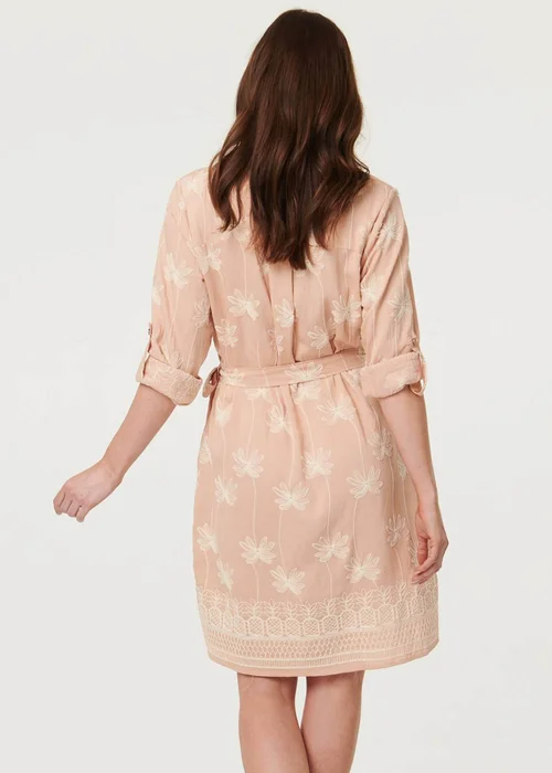 Izabel London Multi Pink Floral Knee Length Tie Waist Shirt Dress - 10 Image 2