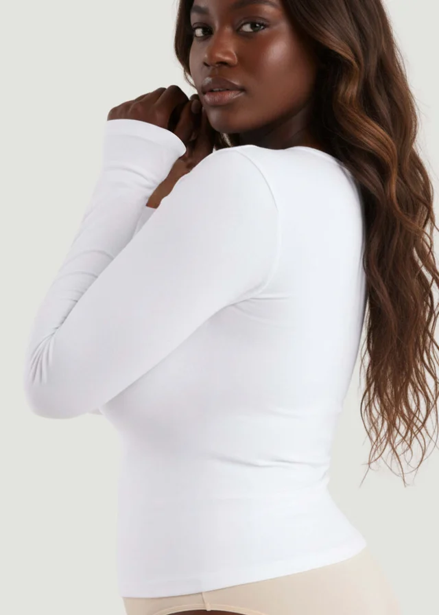 Conturve White Long-Sleeve Shaping Smoothing Top