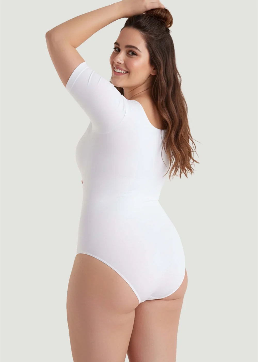 Conturve White Short-Sleeve Seamless Sculpt Shapewear Bodysuit - 2XL Image 3