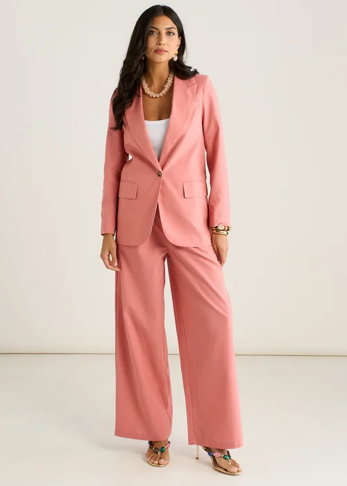 Gini London Coral Edge To Edge Linen Jacket - 16 Image 1