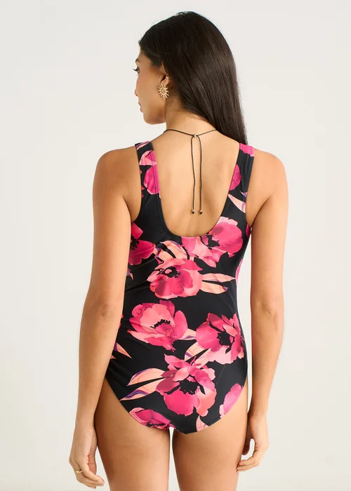 Gini London Brown Floral Ring Detail Swimsuit - 12 Image 2
