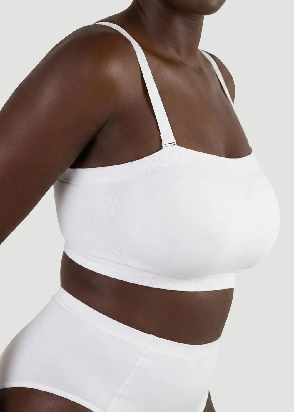 Conturve White Convertible Strapless Bandeau Bra - 4XL Image 2