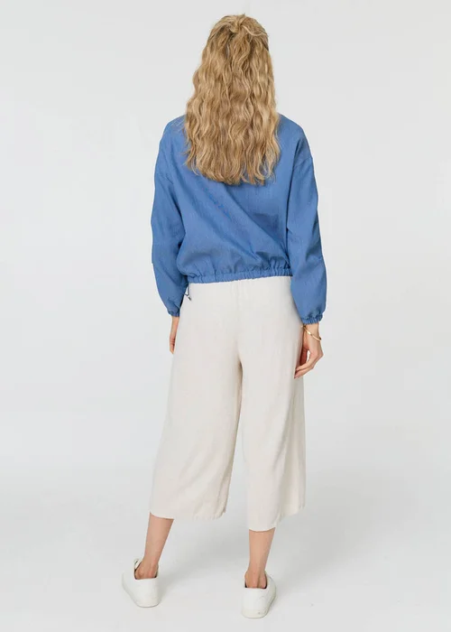 Izabel London Blue Relaxed Drawstring High Neck Jacket - 12 Image 2