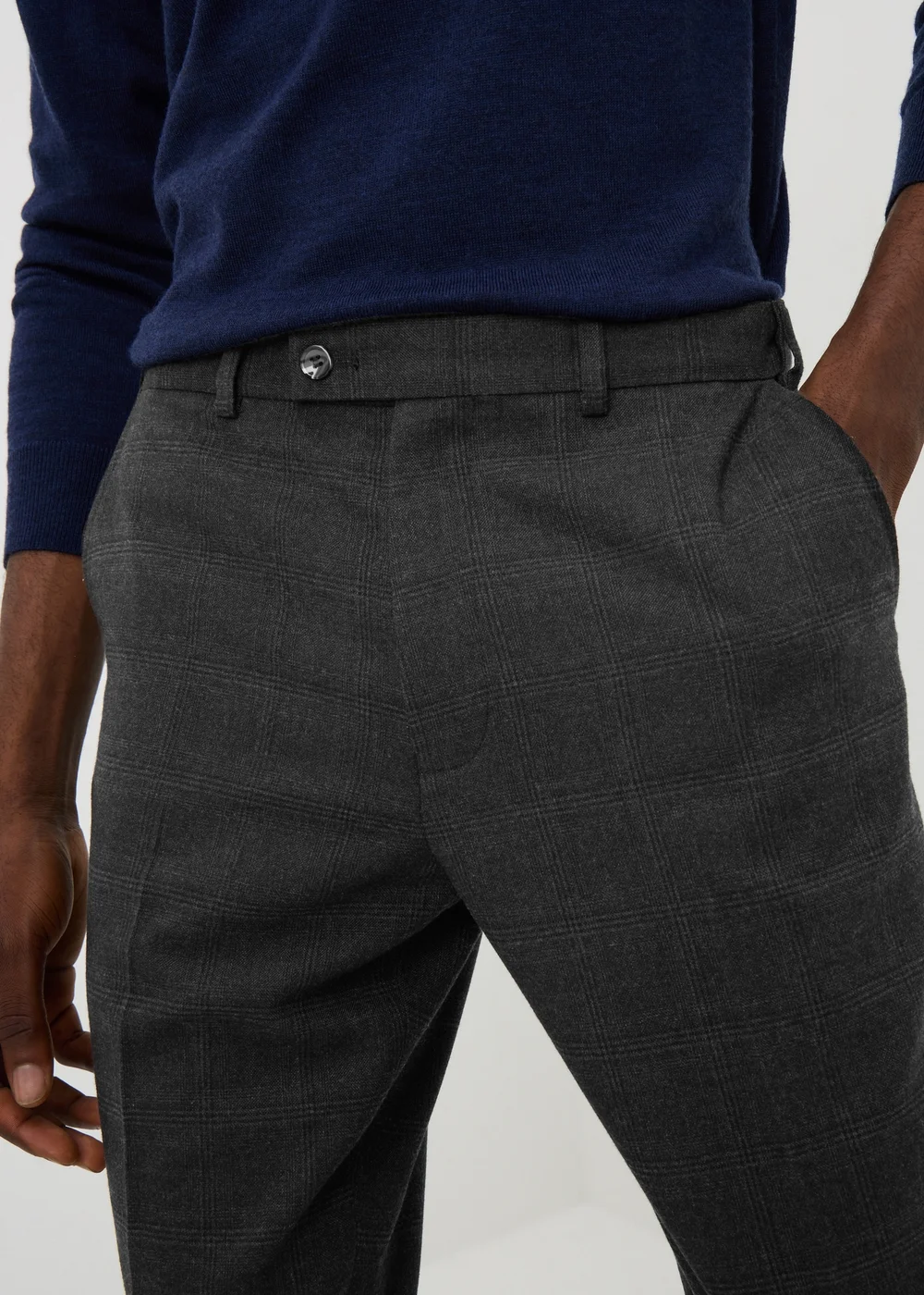 Taylor & Wright Grey Active Waist Check Slim Fit Trosuers - 26/L29 Image 3