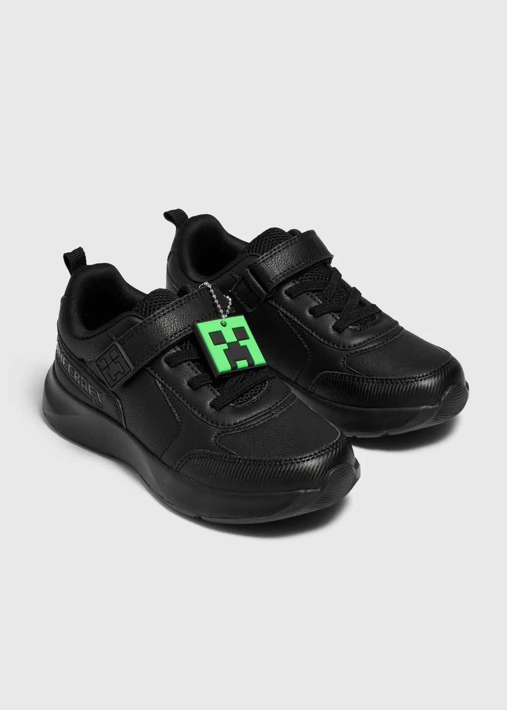 Minecraft Boys Black School Shoes (Younger 8-Older 2) - 8 infants Image 1