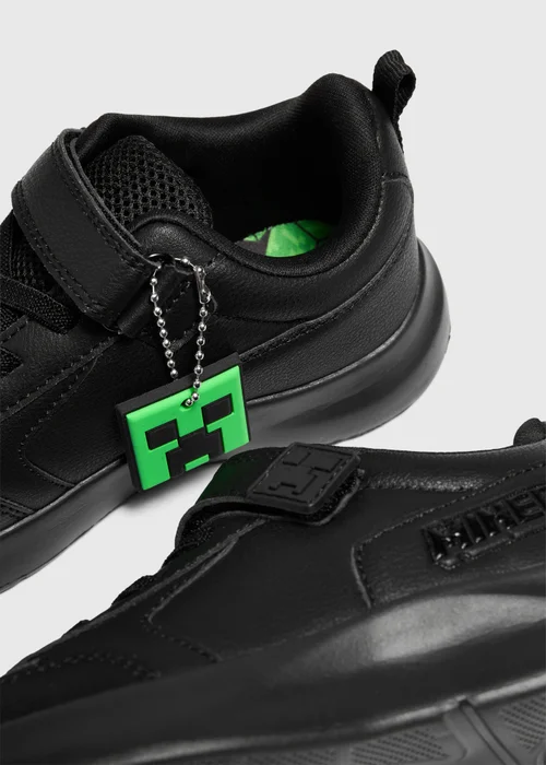 Minecraft Boys Black School Shoes (Younger 8-Older 2) - 8 infants Image 2