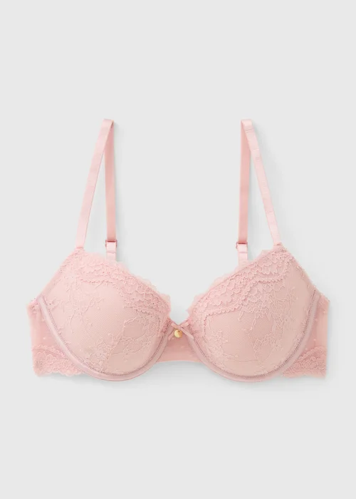 Pink Lace Plunge Bra - 32B Image 3