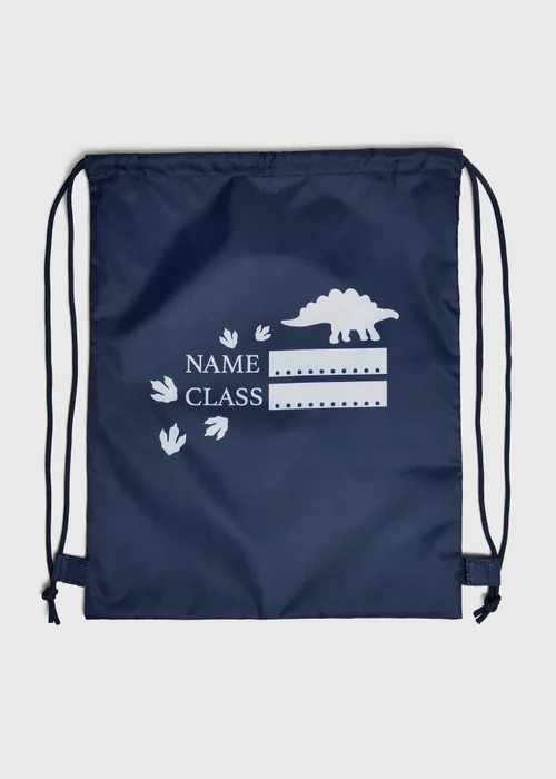 Boys Navy Dino Pumpbag - One Size Image 1
