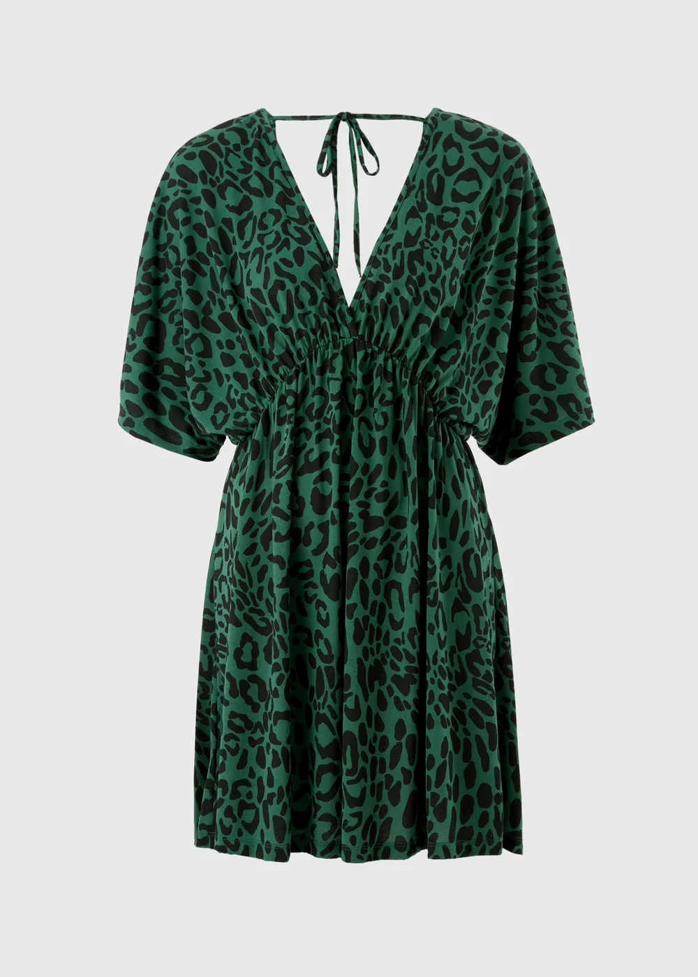 Green Leopard Print Jersey Kaftan - XS Image 3