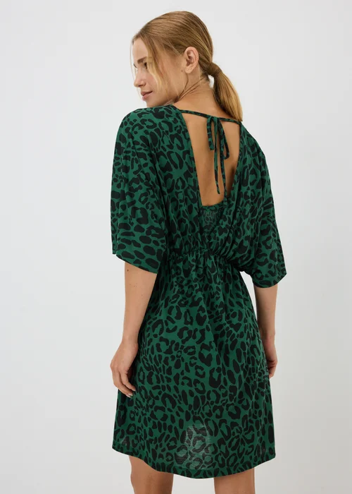 Green Leopard Print Jersey Kaftan - XS Image 2
