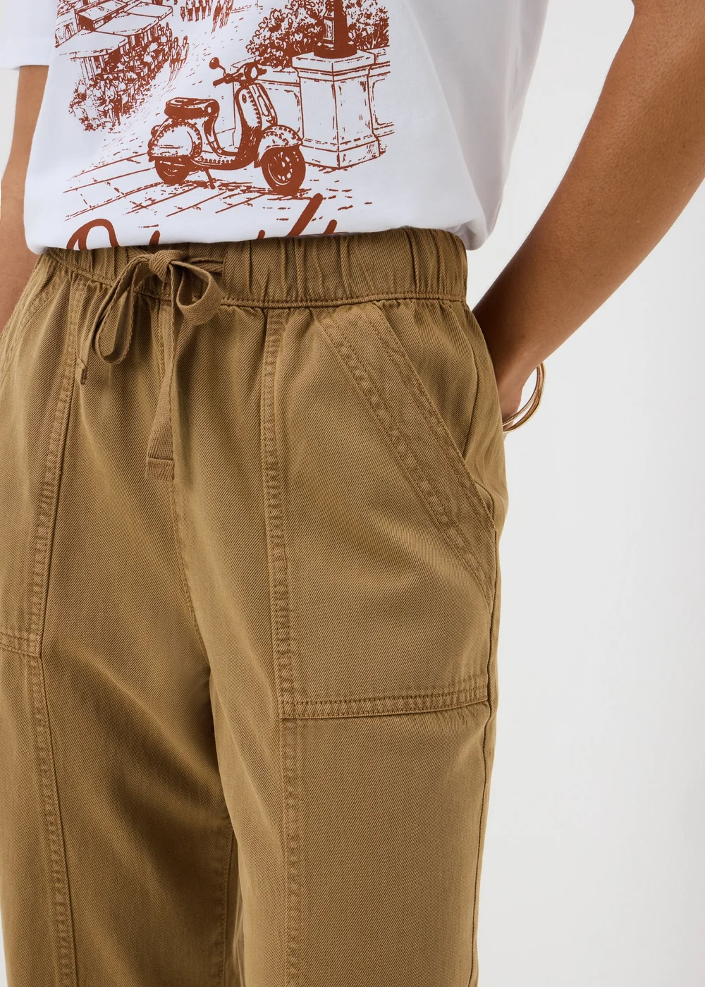 Coffee Drawstring Utility Joggers - 12 Image 3