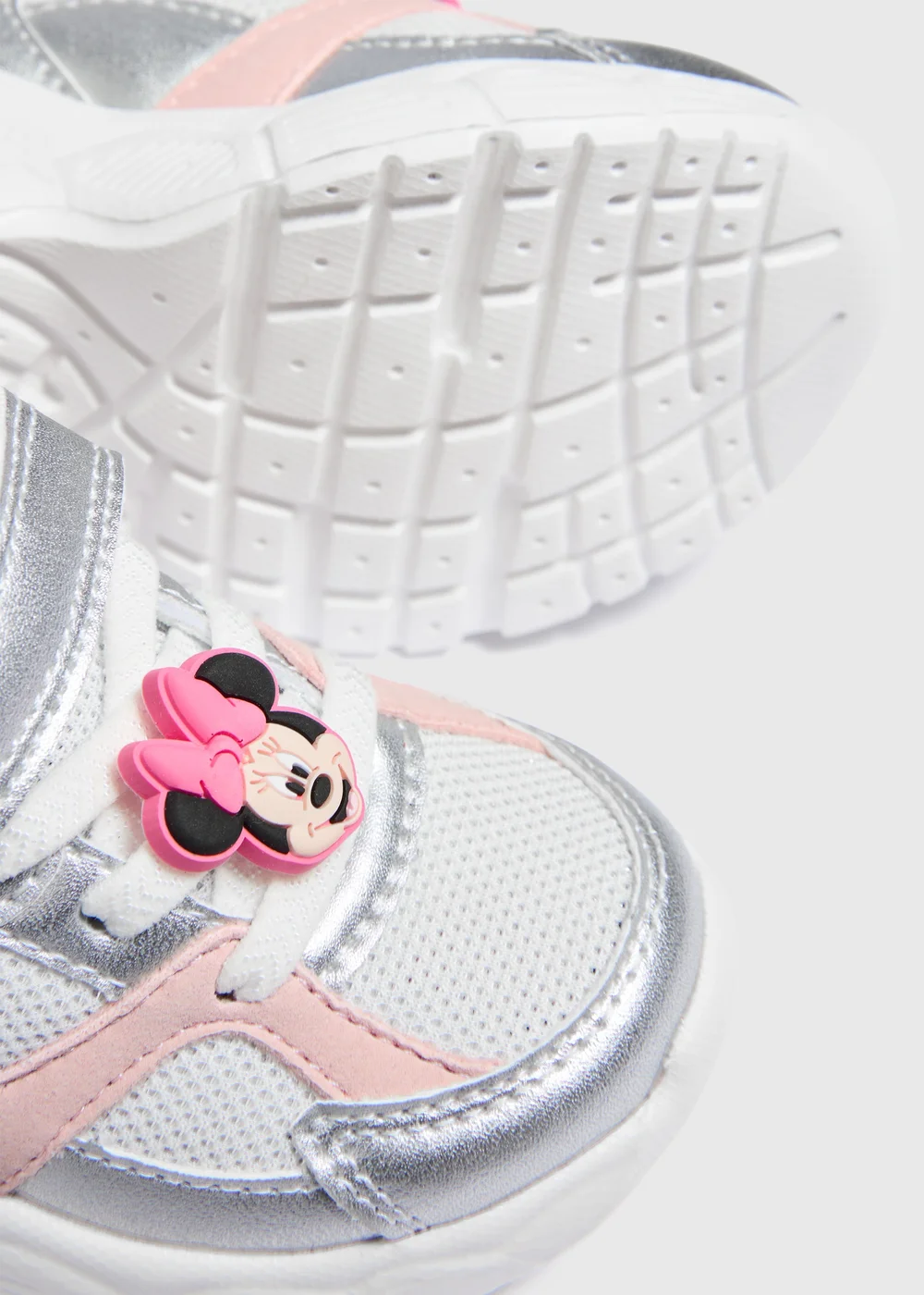 Disney Minnie Mouse Girls White Chunky Trainers (Younger 4-12) - 4 Infants Image 2