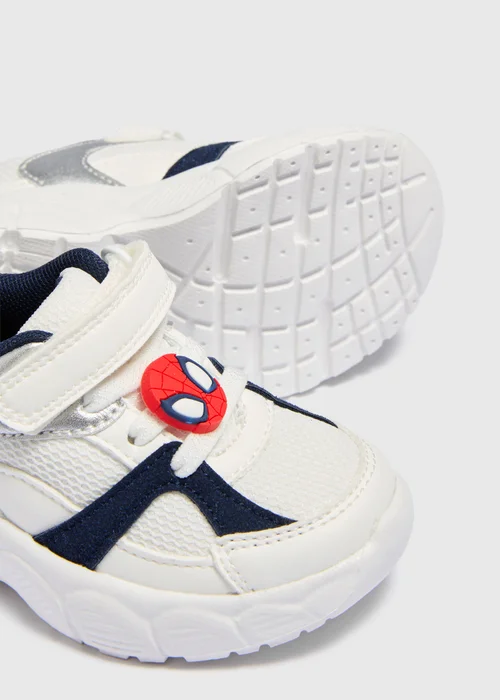 Marvel Spidey Boys White Mesh Chunky Trainers (Younger 4-12) - 4 Infants Image 2