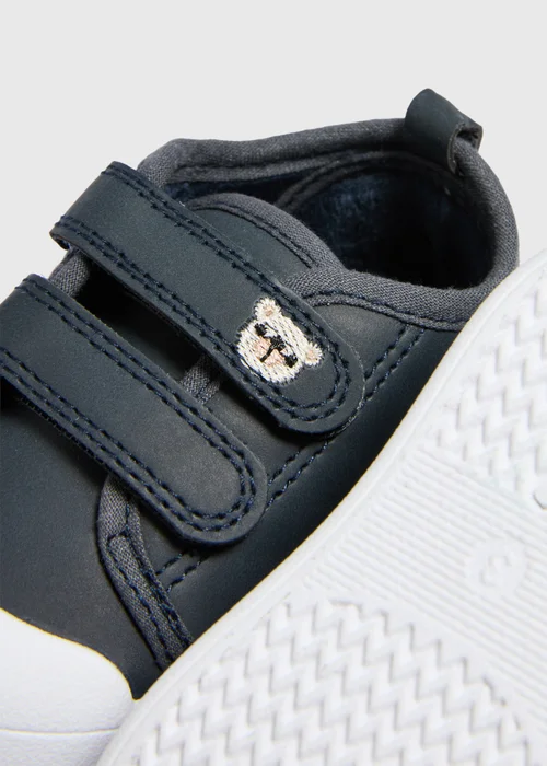 Pre-Walker Boys Navy Faux Leather Trainers (Younger 2-5) - 2 Image 2