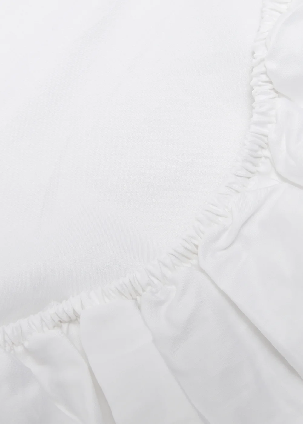White Cotton Extra Deep Fitted Bed Sheet (300 Thread Count) - Double Image 2