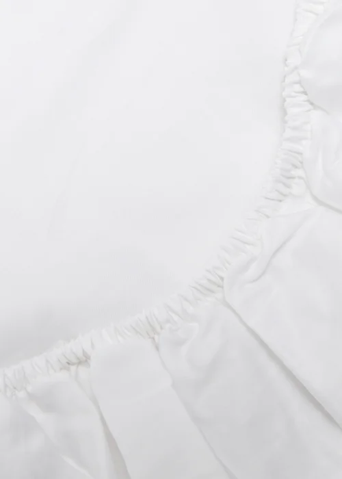 White Cotton Extra Deep Fitted Bed Sheet (300 Thread Count) - Double Image 2