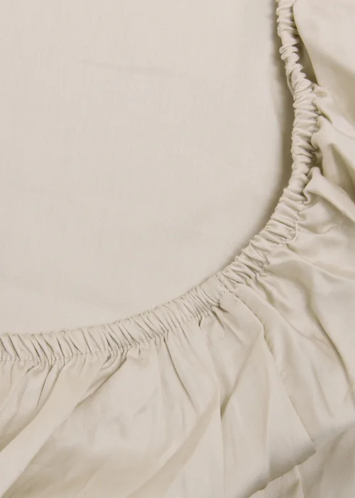 Natural Cotton Deep Fitted Bed Sheet (300 Thread Count) - Double Image 2