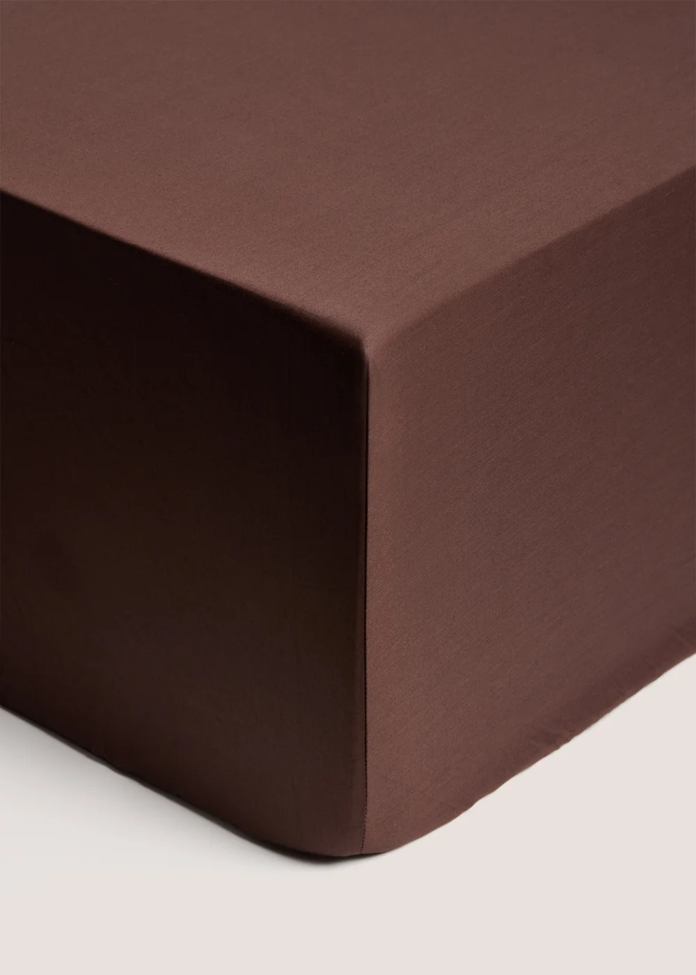 Brown Cotton Extra Deep Fitted Bed Sheet (300 Thread Count) - Double Image 1