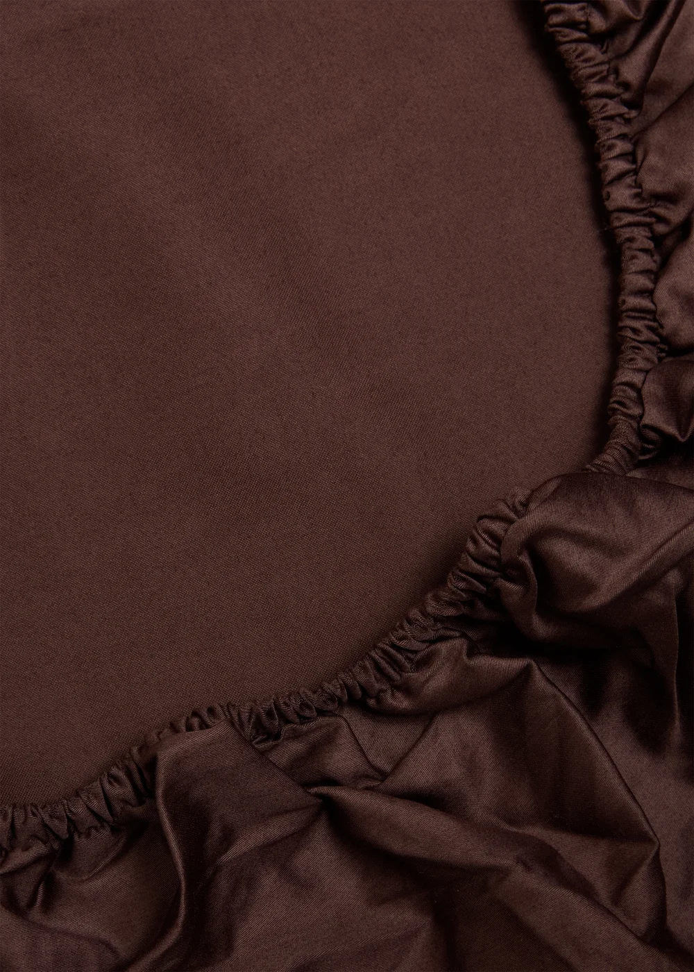 Brown Cotton Extra Deep Fitted Bed Sheet (300 Thread Count) - Double Image 2