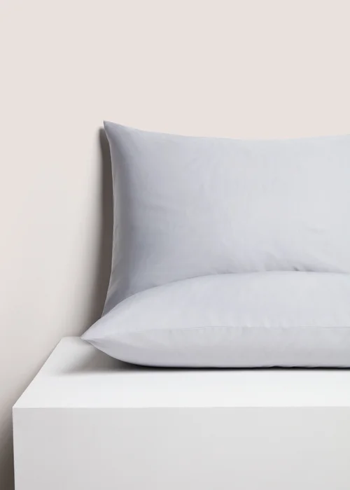 2 Pack Grey Housewife 300 Thread Count Pillowcases Image 1