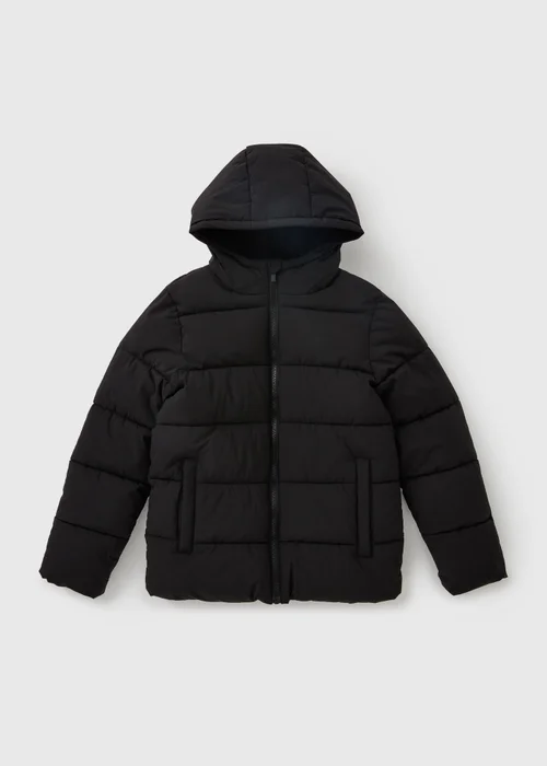 Boys Black Padded Showerproof Coat (7-15yrs) - 7 Yrs Image 1