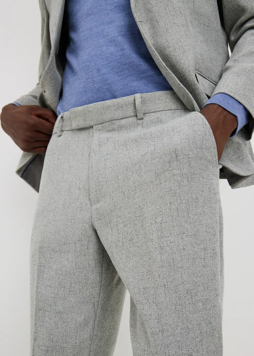 Taylor & Wright Griffith Grey Fleck Slim Fit Suit Trousers - 40/L29 Image 3
