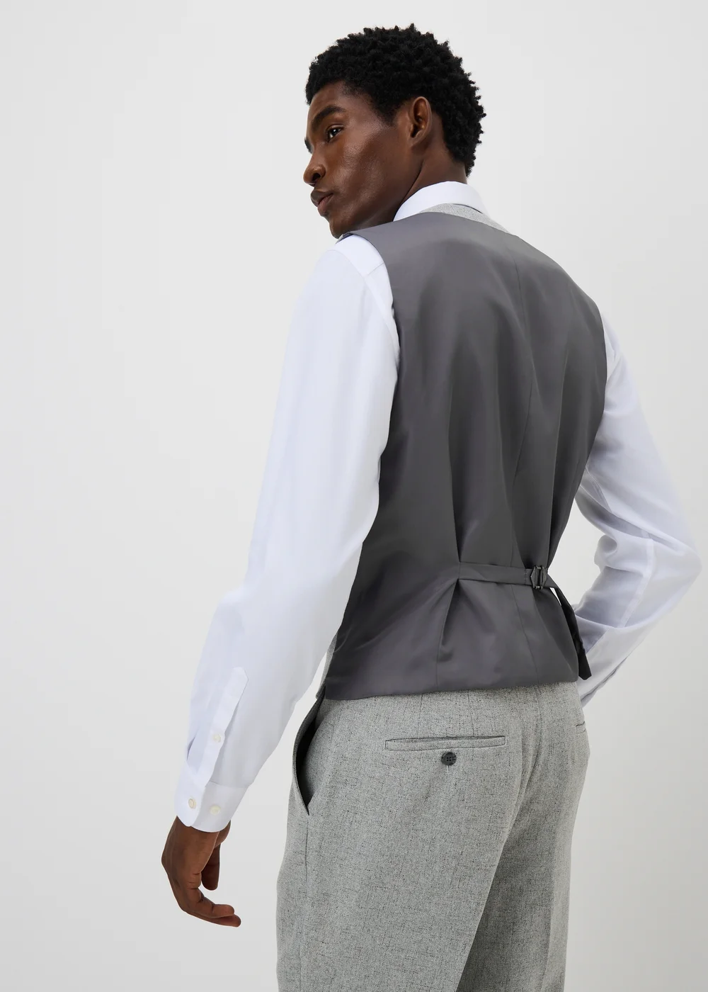 Taylor & Wright Griffith Grey Fleck Suit Waistcoat - S Image 2