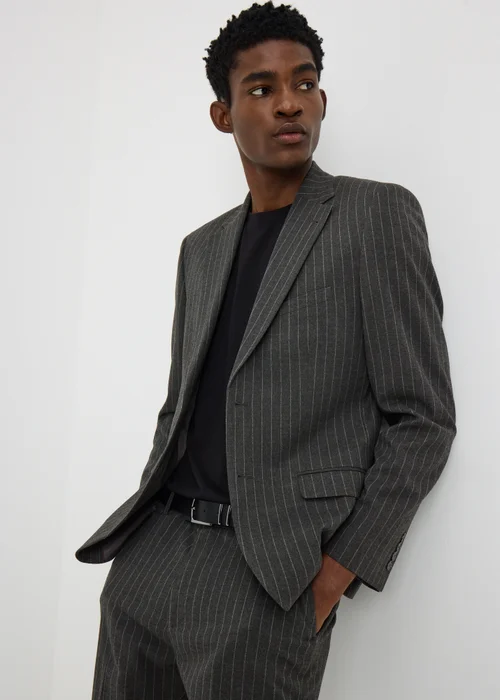 Taylor & Wright Hyde Charcoal Pinstripe Slim Fit Jacket - 40 Chest Short Image 1