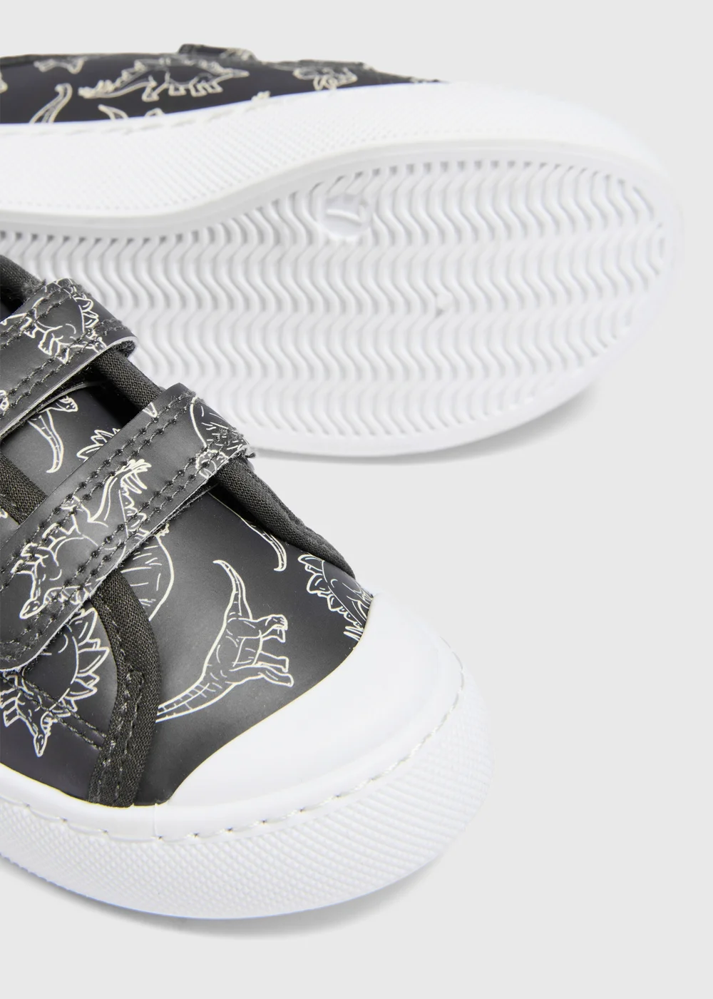 Boys Charcoal Dinosaur Trainers (Younger 4-12) - 4 Infants Image 2