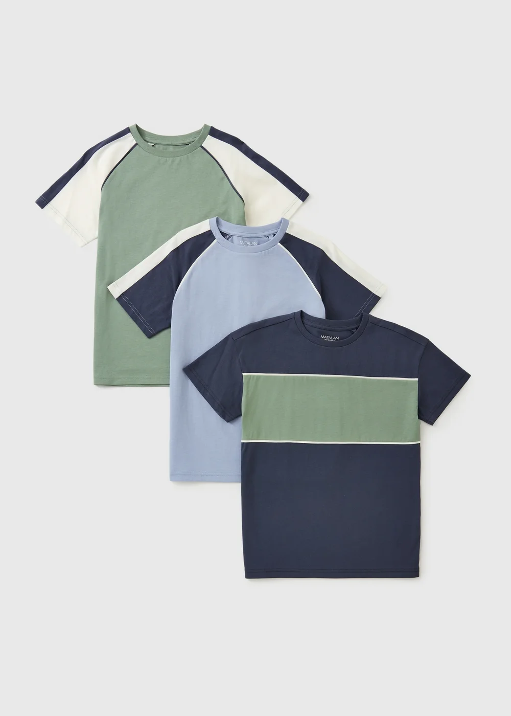 3 Pack Boys Multicolour Cut & Sew T-Shirts (7-15yrs) - 7 Yrs Image 1