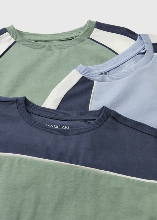 3 Pack Boys Multicolour Cut & Sew T-Shirts (7-15yrs) - 7 Yrs Image 2