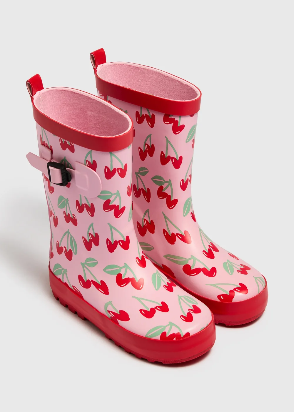 Girls Pink Cherry Wellies (Younger 10-Older 5) - 10 Infants Image 1