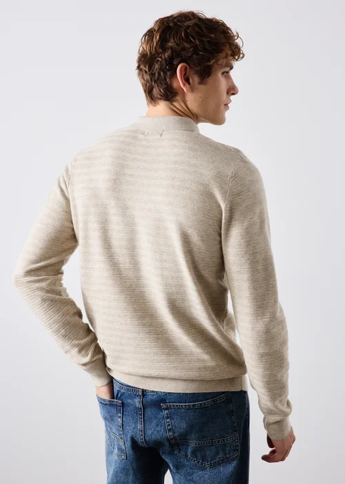 Ecru Quarter Zip Polo - M Image 3