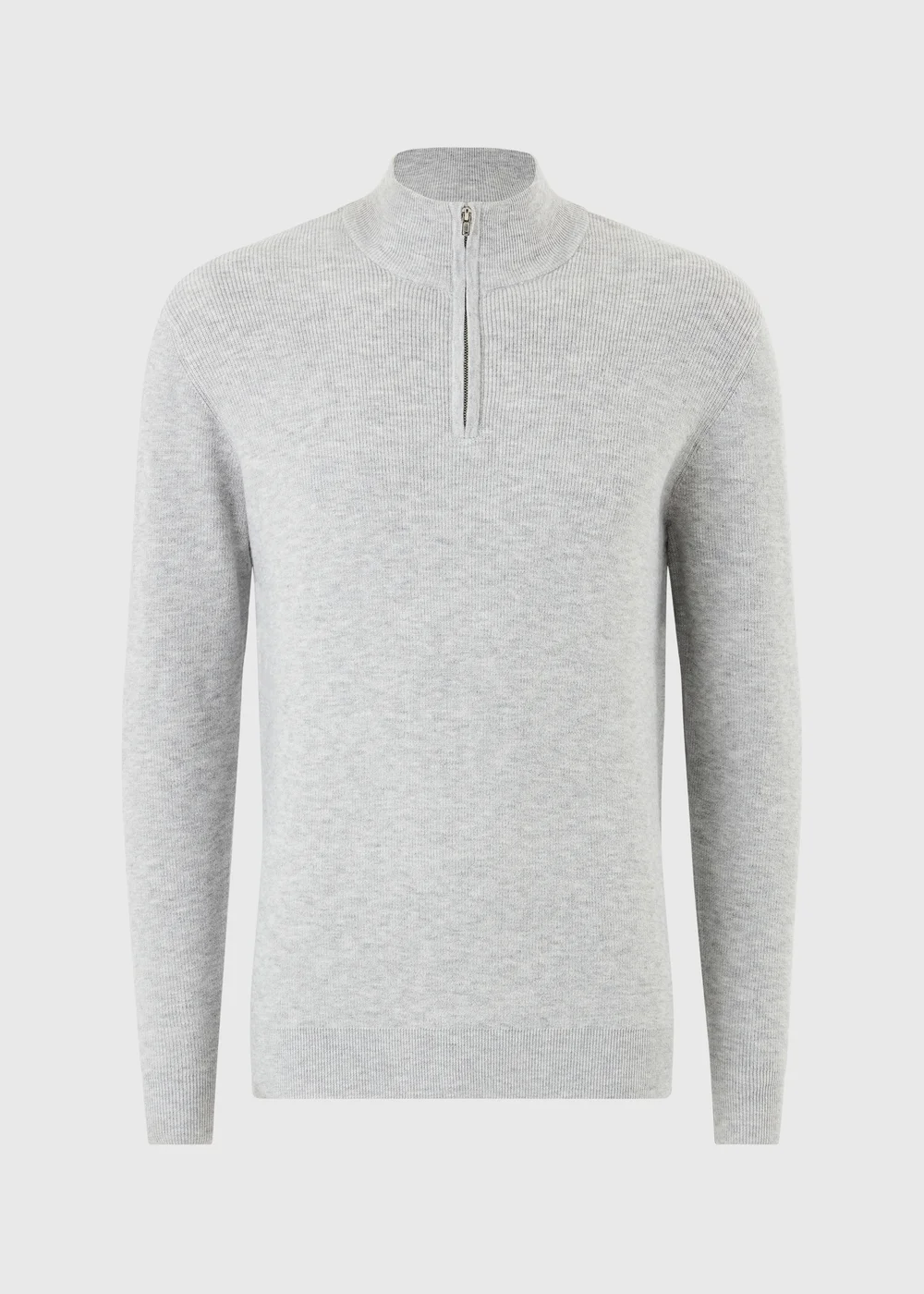 Grey Smart 1/4 Zip Jumper - M Image 1