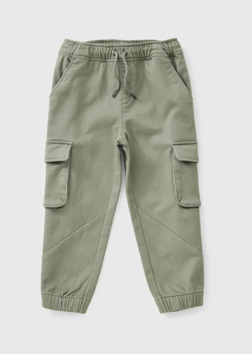 Boys Sage Green Twill Cargo Trousers (1-8yrs) - 1-1.5 Yrs Image 1
