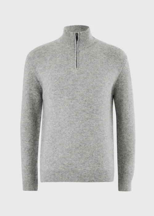 Grey Cosy Quarter Zip Jumper - S Image 3