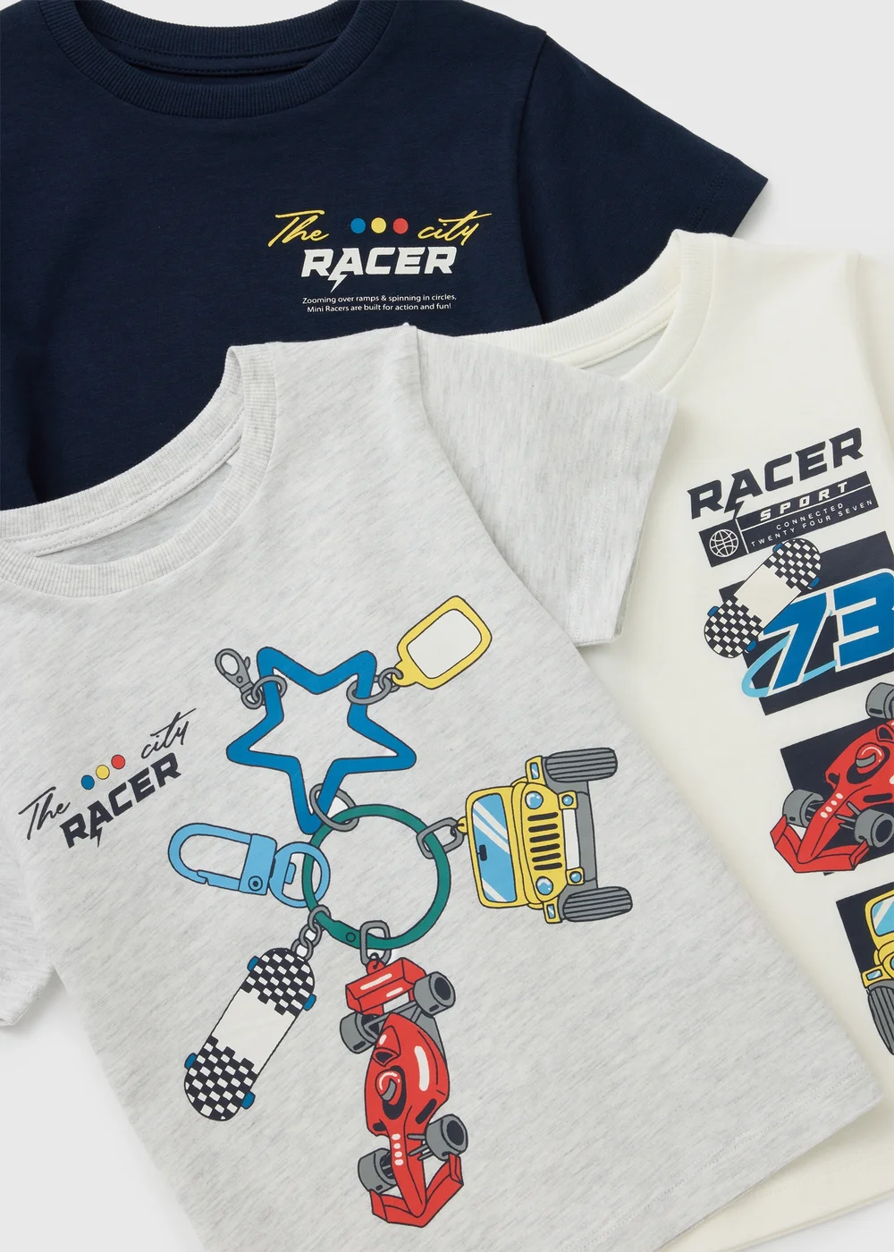 3 Pack Boys Motorcar T-Shirts (1-8yrs) - 6-7 Yrs Image 2